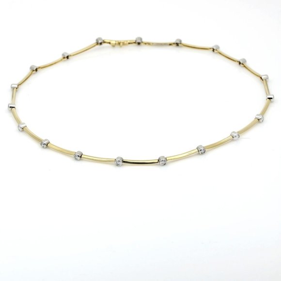 Tiffany & Co. Diamond Bezel Necklace Platinum 18k Yellow Gold